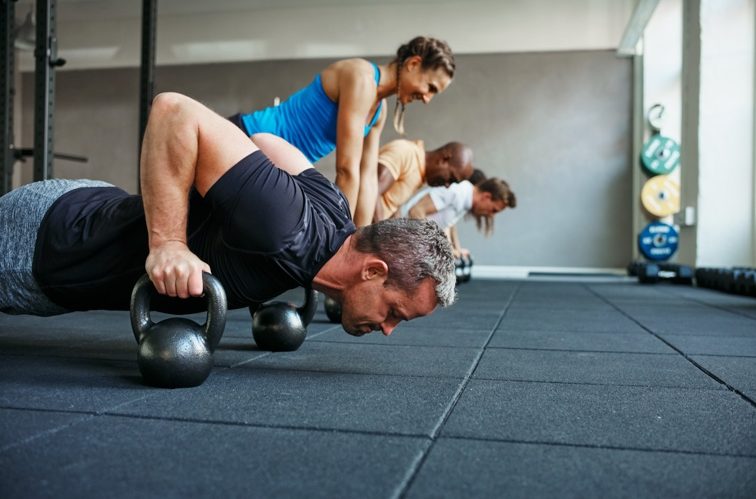 pushups with kettlebell