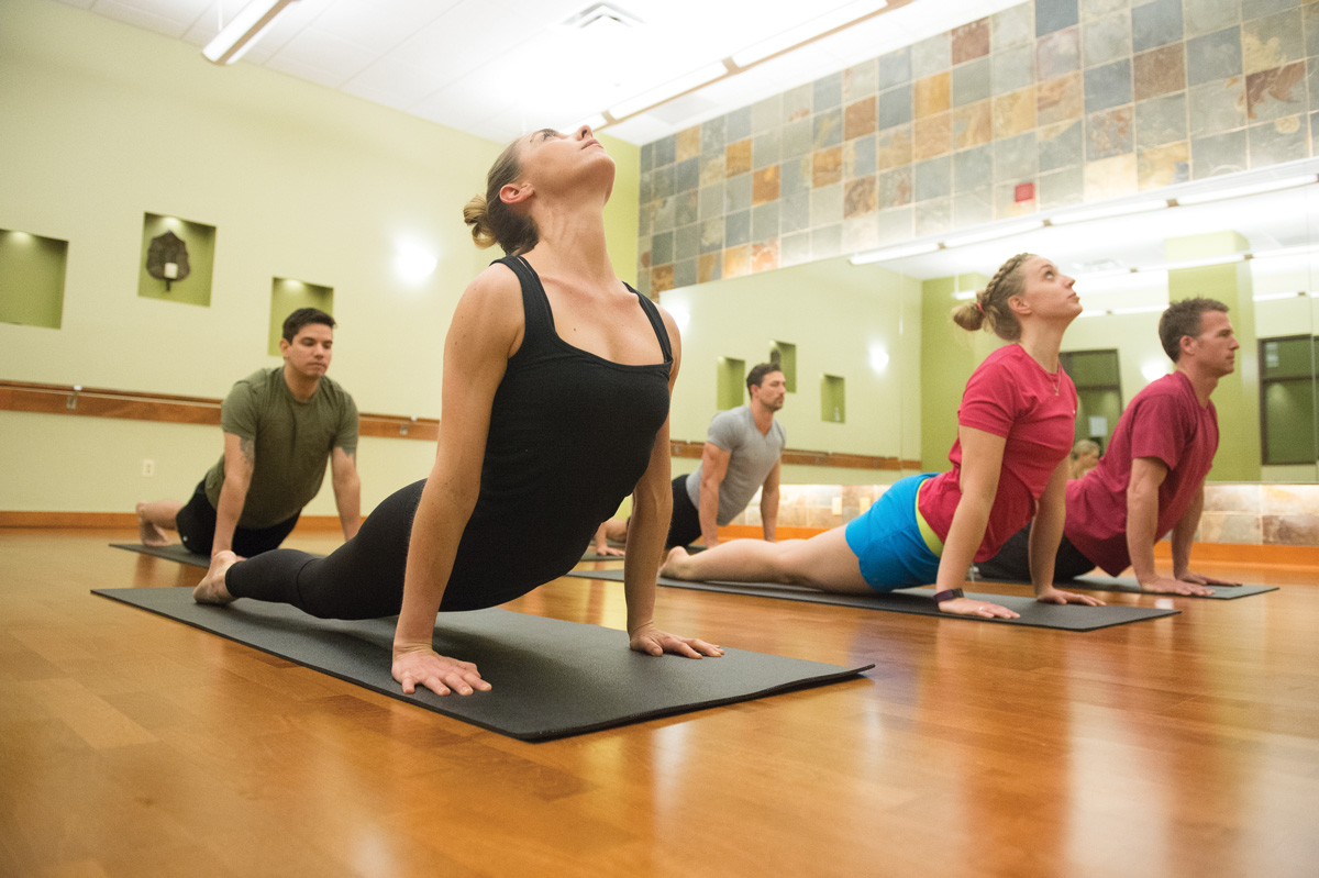 Yoga Class in an Upward Facing Dog Pose | Colorado Athletic Club - Boulder
