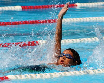Swimming Backstroke at Colorado Athletic Club - Boulder's Youth Swimming Program