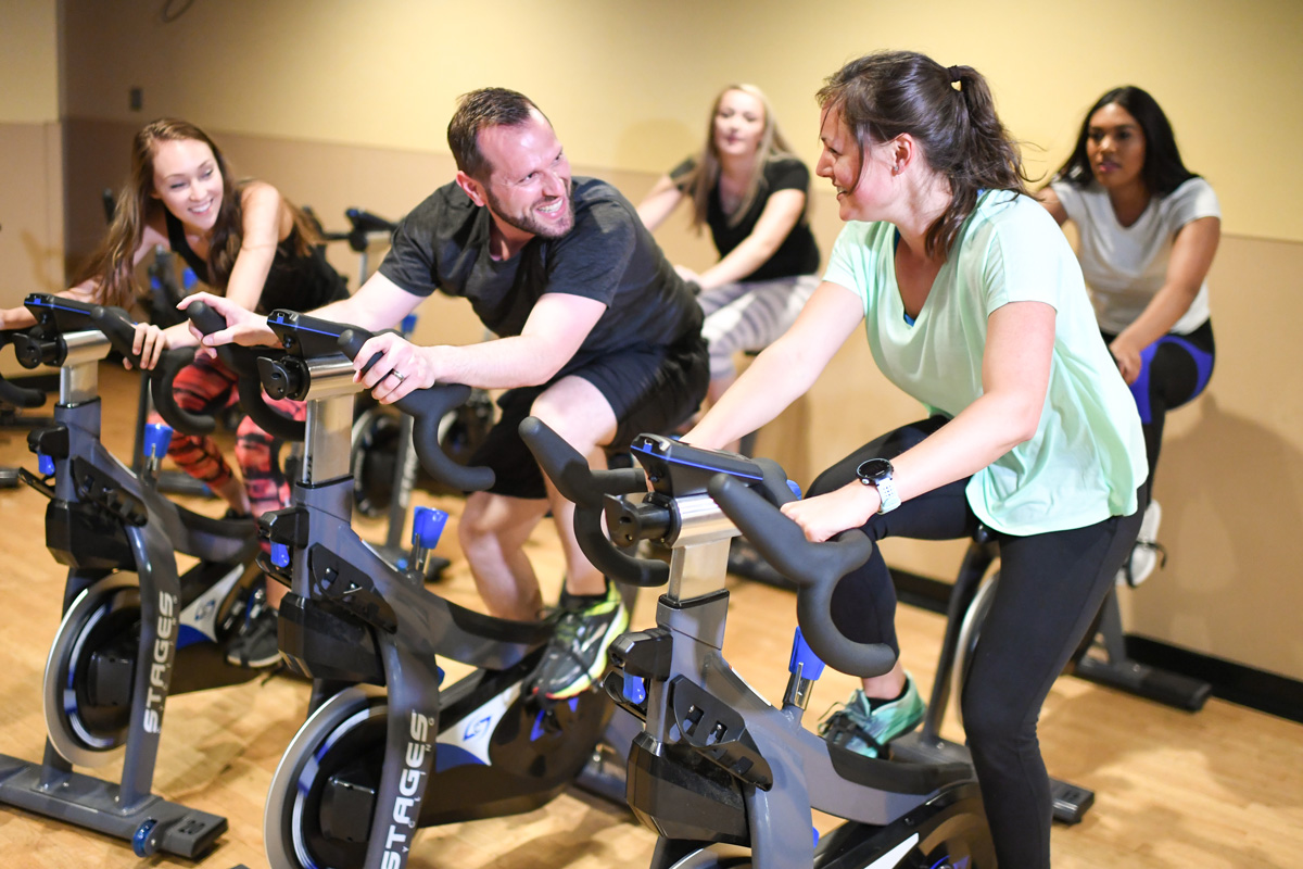 Group Cycling Class at Colorado Athletic Club - DTC | Fitness Club and Gym
