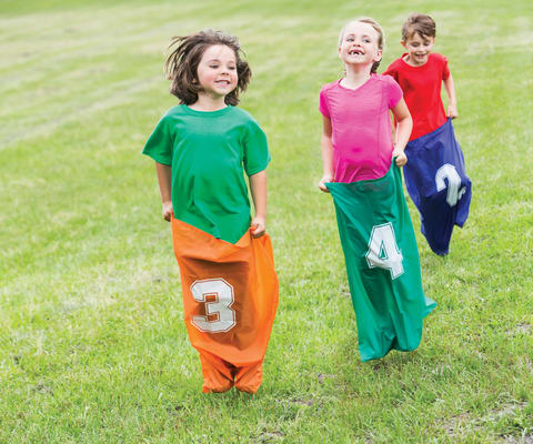 kids camp sack races