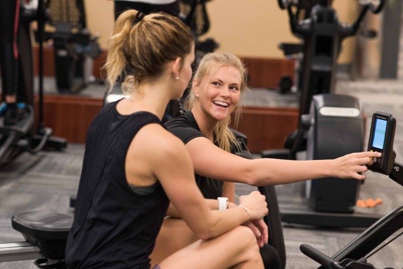 Physical therapist working with a client at Wellbridge