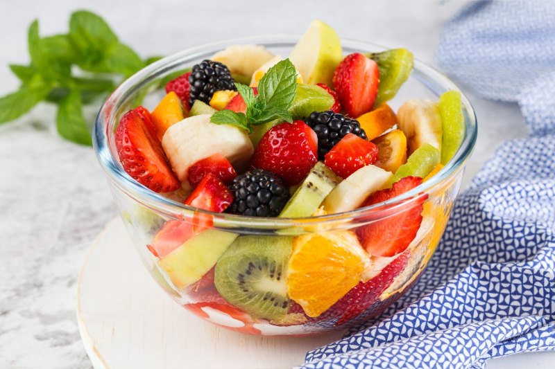 Fresh fruit and vegetables on a kitchen counter at Wellbridge